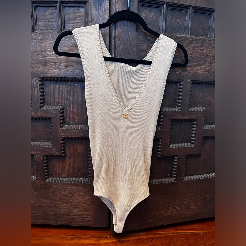Chanel Vintage Knit Bodysuit with Stretch